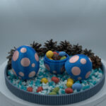 Dekorativno jajce z navojem - moder - slika 4