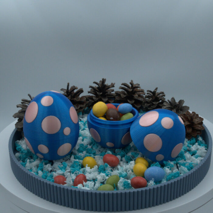 Dekorativno jajce z navojem - moder - slika 4