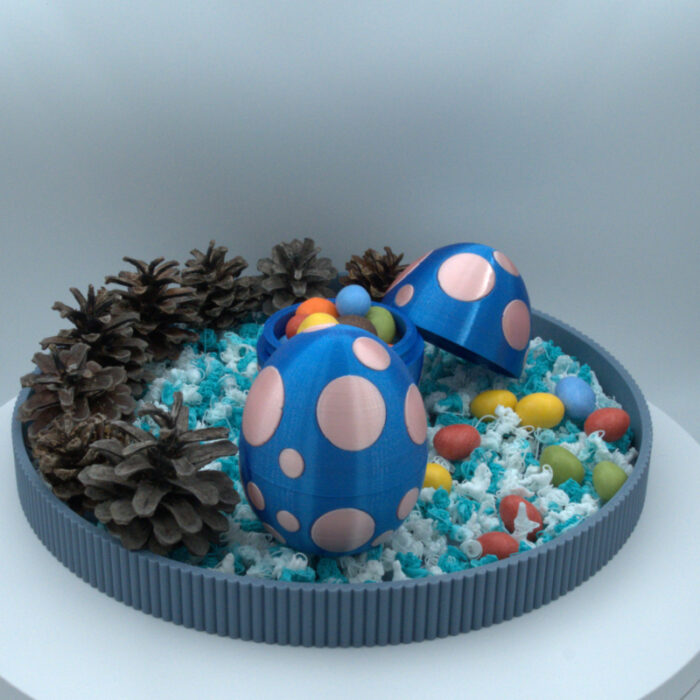 Dekorativno jajce z navojem - moder - slika 3